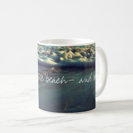 Liebe I Sie zum Strand und zur Rückseite Kaffeetasse (VorderseiteRechts)