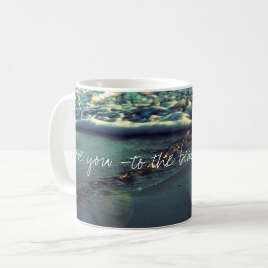 Liebe I Sie zum Strand und zur Rückseite Kaffeetasse (Vorderseite Links)