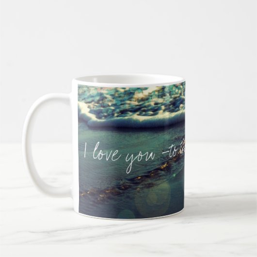 Liebe I Sie zum Strand und zur Rückseite Kaffeetasse (Links)