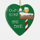Liebe I Sie zur Nordpol-Schnee-Herz-Verzierung Keramikornament (Rechts)
