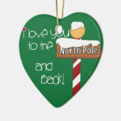 Liebe I Sie zur Nordpol-Schnee-Herz-Verzierung Keramikornament (Links)
