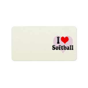 Liebe I Softball Adressaufkleber