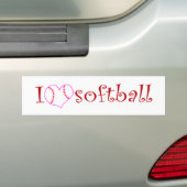 Liebe I Softball Autoaufkleber (Auf Auto)