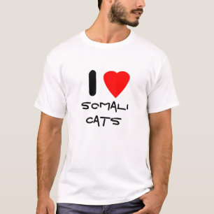 Liebe I somalische Katzen T-Shirt