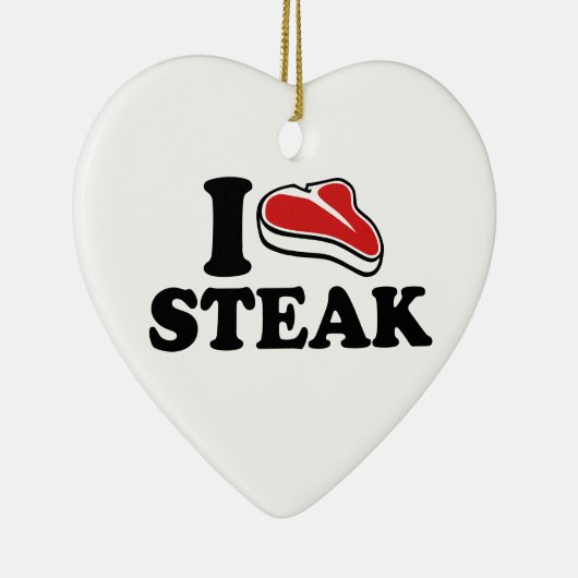 Liebe I Steak Keramik Ornament (Rechts)