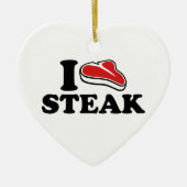 Liebe I Steak Keramik Ornament (Vorne)