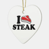 Liebe I Steak Keramik Ornament (Links)