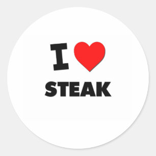 Liebe I Steak Runder Aufkleber