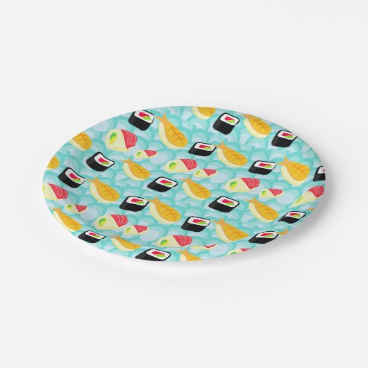 Liebe I Sushi-Papierplatte Pappteller (Schrägansicht)