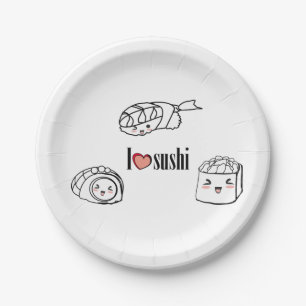 Liebe I Sushi-Papierplatte Pappteller