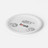 Liebe I Sushi-Papierplatte Pappteller (Schrägansicht)