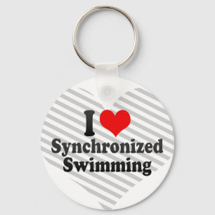 Liebe I synchronisierte Schwimmen Schlüsselanhänger