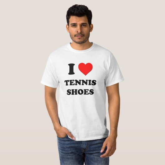 Liebe I Tennis-Schuhe T-Shirt (Vorne ganz)