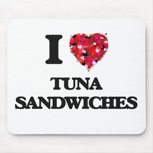 Liebe I Thunfisch-Sandwiche Mousepad (Vorne)