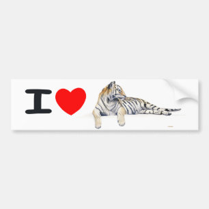 Liebe I Tiger Autoaufkleber