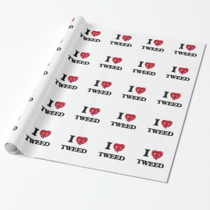 Liebe I Tweed Geschenkpapier