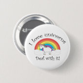 Liebe I Unicorns Abkommen mit ihm! Button (Vorne & Hinten)