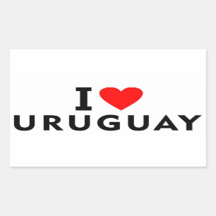 Liebe I Uruguay-Land wie Herzreisetourismus Rechteckiger Aufkleber