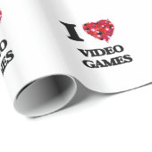 Liebe I Videospiele Geschenkpapier (Rolleneckpunkt)
