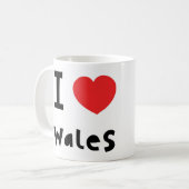 Liebe I Wales-Tasse Kaffeetasse (Vorderseite Links)