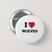 Liebe I Wölfe Button (Vorne & Hinten)