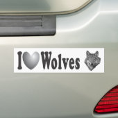 "LIEBE I" Wölfe mit Bild - Autoaufkleber (Auf Auto)