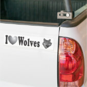 "LIEBE I" Wölfe mit Bild - Autoaufkleber (Auf Lkw)
