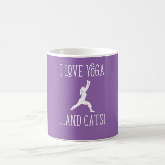 Liebe I Yoga und Katzen für dunkle Kaffeetasse (Mittel)