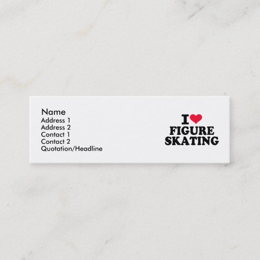 Liebe I Zahl Skaten Mini Visitenkarte (Vorderseite)