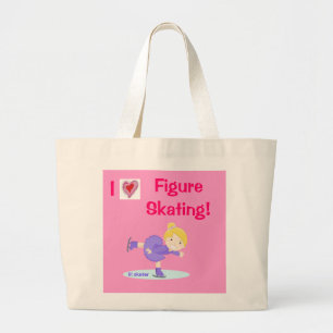 Liebe I Zahl Skaten! riesige Taschentasche Jumbo Stoffbeutel