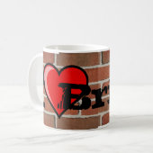 Liebe I Ziegelstein Kaffeetasse (Vorderseite Links)