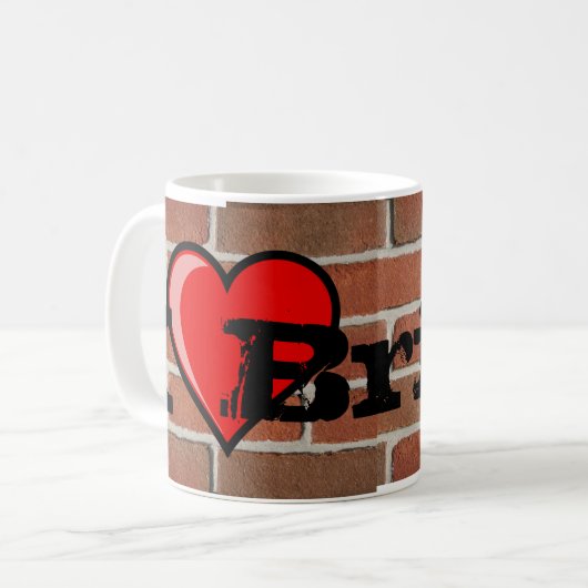 Liebe I Ziegelstein Kaffeetasse (Vorderseite Links)