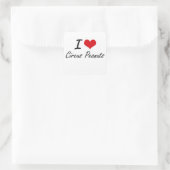 Liebe I Zirkus-Erdnüsse Quadratischer Aufkleber (Tasche)