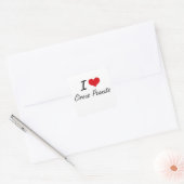 Liebe I Zirkus-Erdnüsse Quadratischer Aufkleber (Umschlag)