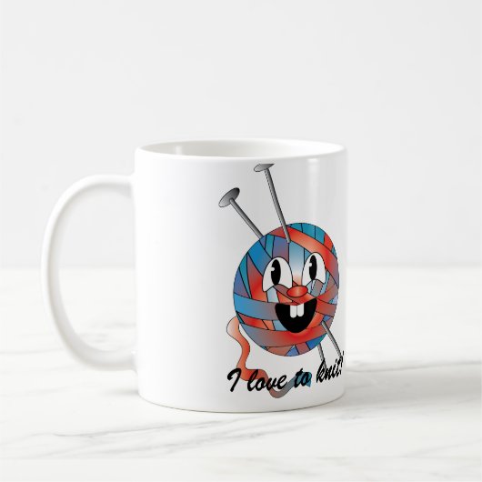 Liebe I zum Strickkaffee-Teebecher Kaffeetasse (Links)