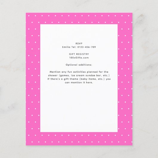 Liebe Ice Creme Baby Girl Shower (Rückseite)