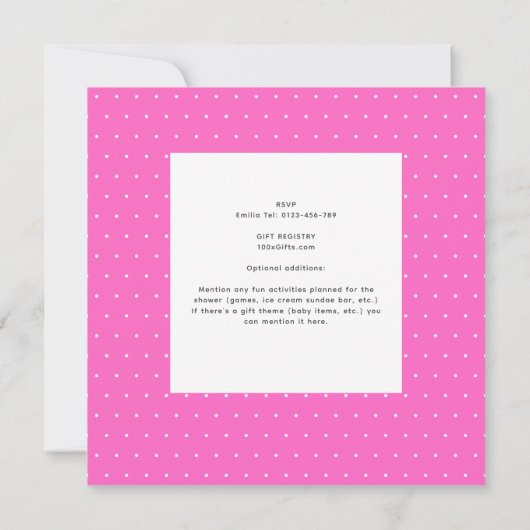 Liebe Ice Creme Baby Girl Shower Einladung (Rückseite)