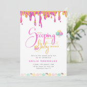 Liebe Ice Creme Baby Girl Shower Einladung (Stehend Vorderseite)