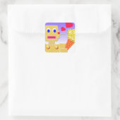 Liebe, ich bin ein Bot Quadratischer Aufkleber (Tasche)