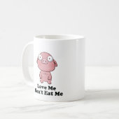 Liebe Ich esse kein Schweinedesign Kaffeetasse (Vorderseite Links)