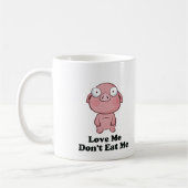 Liebe Ich esse kein Schweinedesign Kaffeetasse (Links)