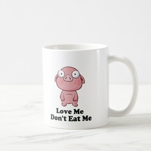 Liebe Ich esse kein Schweinedesign Kaffeetasse (Rechts)