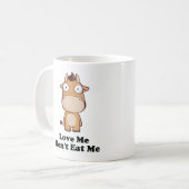 Liebe Ich esse mich kein Kuhdesign Kaffeetasse (Vorderseite Links)