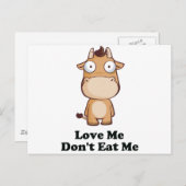 Liebe, ich esse mich kein Kuhdesign Postkarte (Vorne/Hinten)