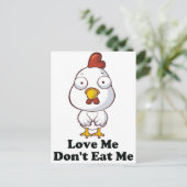 Liebe Ich esse mich nicht, weil ich Design hatte Postkarte (Stehend Vorderseite)