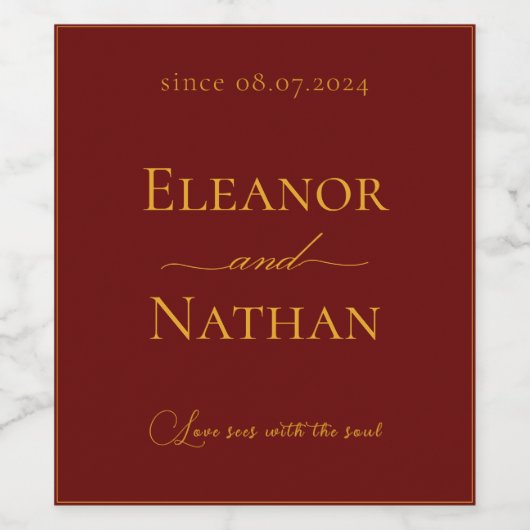 Liebe Ich freue mich, ein paar Zitate Burgund und Weinetikett (Einzelnes Label)