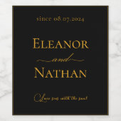 Liebe Ich freue mich, ein Zitat schwarz und Gold Weinetikett (Einzelnes Label)