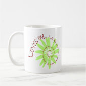 LIEBE ICH GÄNSEBLÜMCHEN Grün Kaffeetasse (Links)
