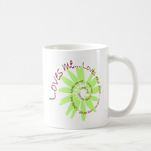 LIEBE ICH GÄNSEBLÜMCHEN Grün Kaffeetasse (Rechts)