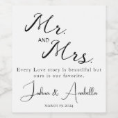 Liebe ich glücklich, kombiniert mit Zitat Schwarz Weinetikett (Einzelnes Label)